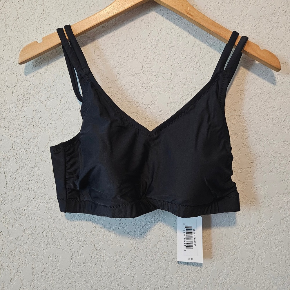 Universal Standard Black Swim V-Neck Bikini Top Double Strap Women's Size 10-12